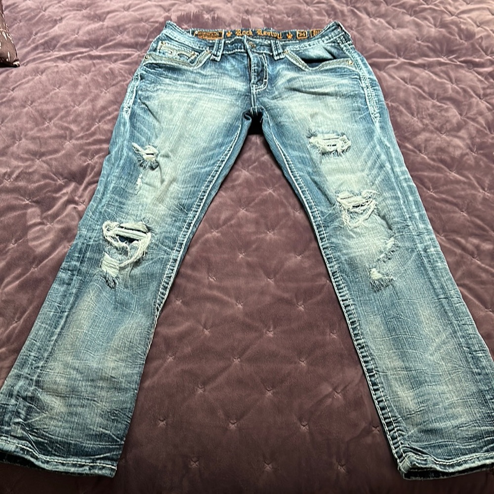 Men’s Rock Revival Baxter Straight jeans 34 waist
